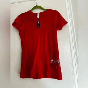 Georgia Bulldogs NWT Women’s Red Graphic Tee. Sz: L Metallic Lettering.